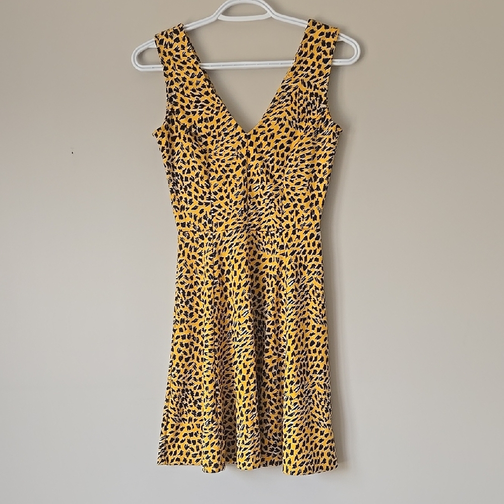 Yellow Leopard Print Dress